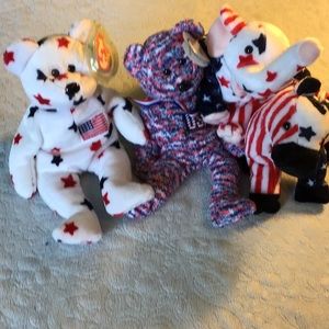 Rare Set-TY Glory, 2000 USA, Righty Left beanies